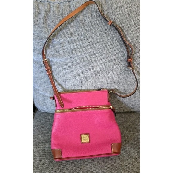 Dooney & Bourke Pebble Grain Leather Crossbody Inner Pockets Pink‎ - Picture 2 of 16